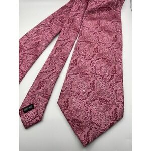 Emilio Ponti Mauve Pink Floral Paisley Silk Tie Hand Made Roma Milano Necktie